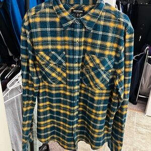 The True Religion Men's Blue and Yellow Plaid Shirt